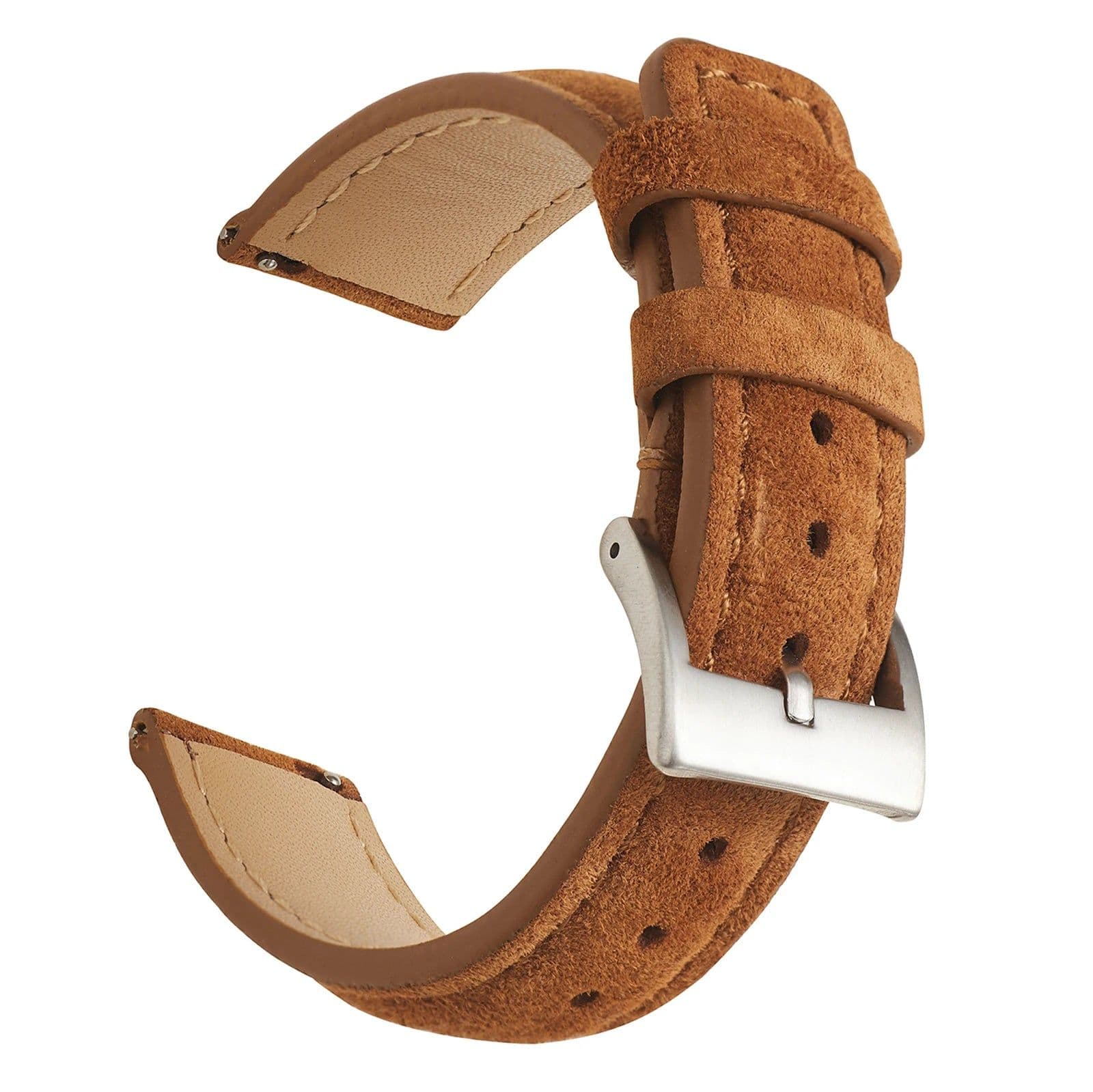 image-Suede Leather Watch Strap 18mm 19mm 20mm 22mm Band Vintage Handmade Watchband Grey Brown Replacement Belts For Watch Accessories