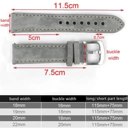 image-Suede Leather Watch Strap 18mm 19mm 20mm 22mm Band Vintage Handmade Watchband Grey Brown Replacement Belts For Watch Accessories