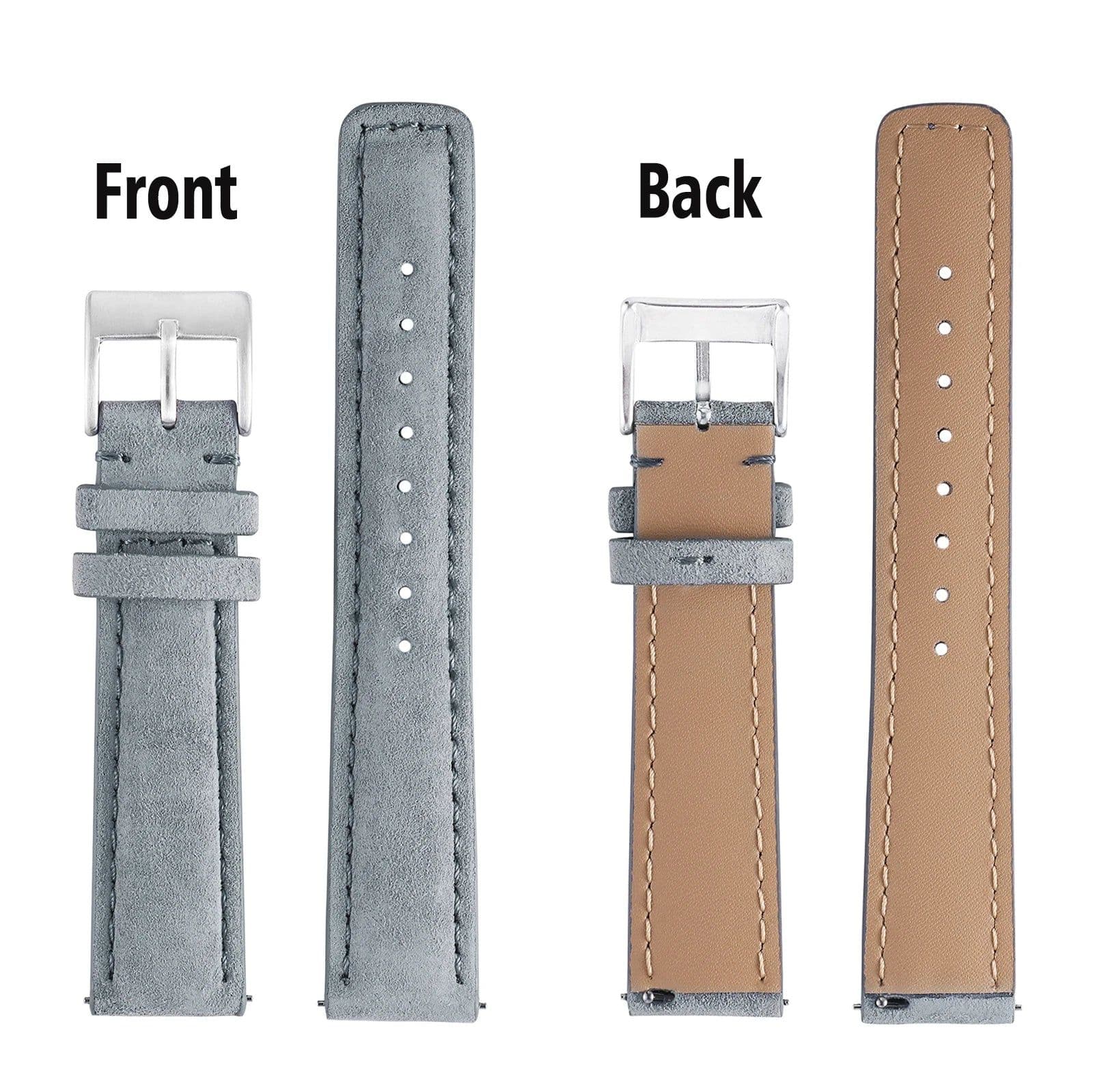image-Suede Leather Watch Strap 18mm 19mm 20mm 22mm Band Vintage Handmade Watchband Grey Brown Replacement Belts For Watch Accessories