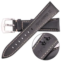 image-Oil Wax Cowhide Watch Band Strap Women Men Black Brown Smooth Genuine Leather Watchband 18 19 20 21 22 24mm Belt