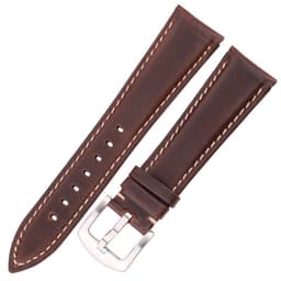 image-Oil Wax Cowhide Watch Band Strap Women Men Black Brown Smooth Genuine Leather Watchband 18 19 20 21 22 24mm Belt