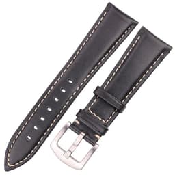 image-Oil Wax Cowhide Watch Band Strap Women Men Black Brown Smooth Genuine Leather Watchband 18 19 20 21 22 24mm Belt