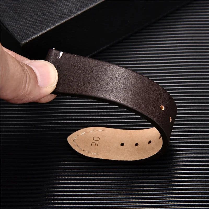image-Quick Release Watch Band for Men Women 16mm 18mm 20mm 22mm 24mm Watchband Genuine Leather Watch Strap Replacement Belt