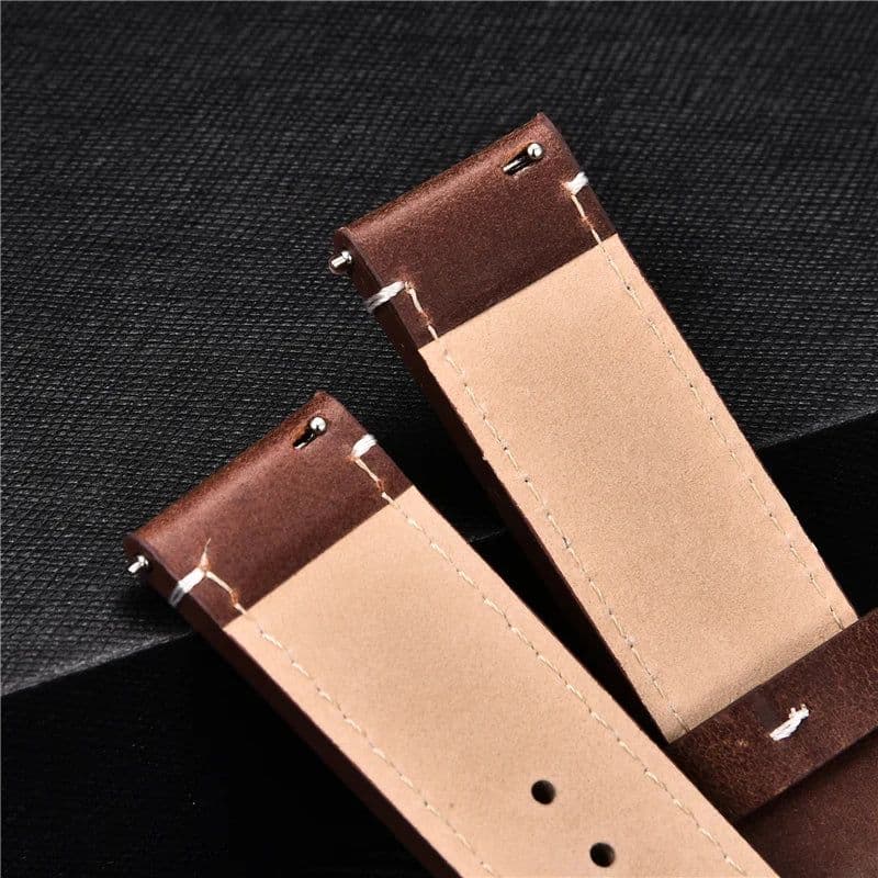 image-Quick Release Watch Band for Men Women 16mm 18mm 20mm 22mm 24mm Watchband Genuine Leather Watch Strap Replacement Belt