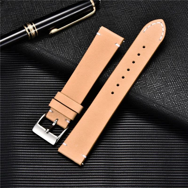 image-Quick Release Watch Band for Men Women 16mm 18mm 20mm 22mm 24mm Watchband Genuine Leather Watch Strap Replacement Belt