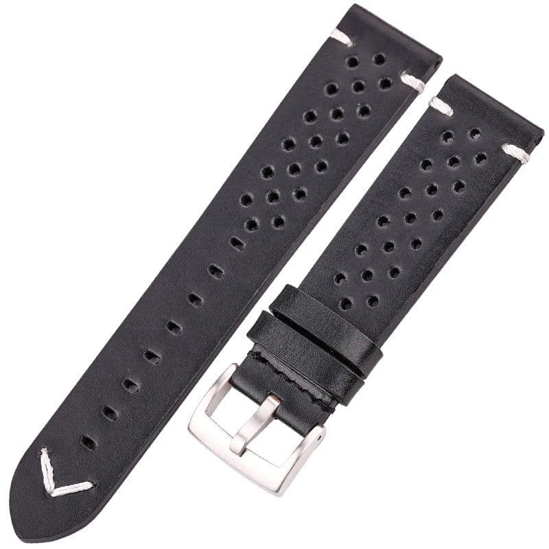 image-Genuine Leather Watchband Handmade Oil Wax Cowhide Breathable Strap For Samsung Galaxy Watch 4 3 Vintage Band Accessories Belt