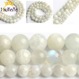 image-Natural Moonstone Beads Smooth Round Loose Spacer Beads For Jewelry Making 15inches 6/8/10mm DIY Beads Bracelets Necklace Perles