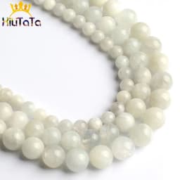image-Natural Moonstone Beads Smooth Round Loose Spacer Beads For Jewelry Making 15inches 6/8/10mm DIY Beads Bracelets Necklace Perles