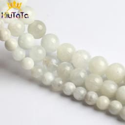 image-Natural Moonstone Beads Smooth Round Loose Spacer Beads For Jewelry Making 15inches 6/8/10mm DIY Beads Bracelets Necklace Perles