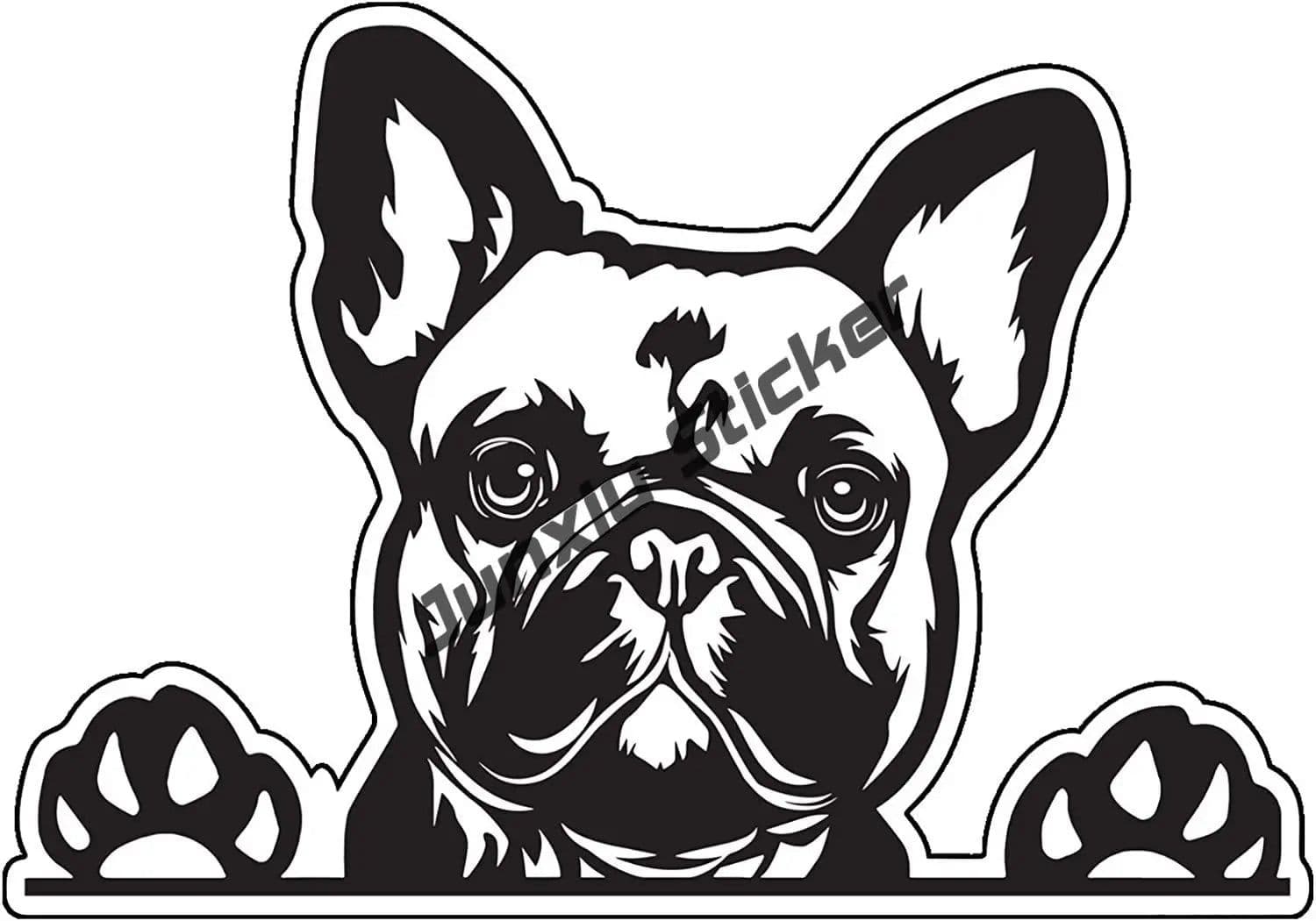 image-French Bulldog Holographic Decal Dog Paws Breed Bumper Sticker - for Laptops Tumblers Windows Cars Trucks Walls Decoration