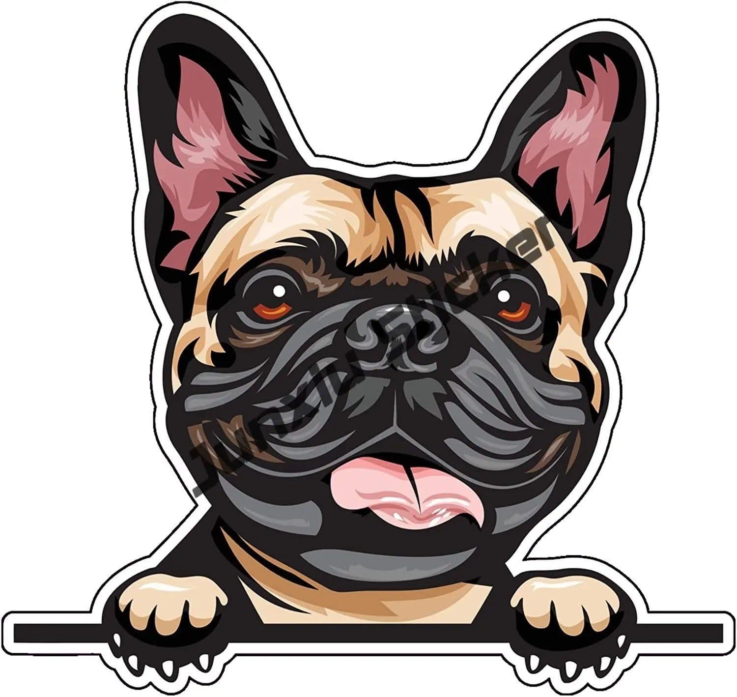 image-French Bulldog Holographic Decal Dog Paws Breed Bumper Sticker - for Laptops Tumblers Windows Cars Trucks Walls Decoration