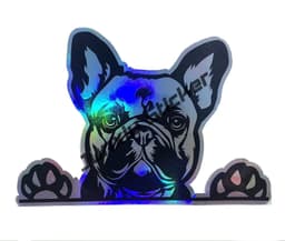 image-French Bulldog Holographic Decal Dog Paws Breed Bumper Sticker - for Laptops Tumblers Windows Cars Trucks Walls Decoration