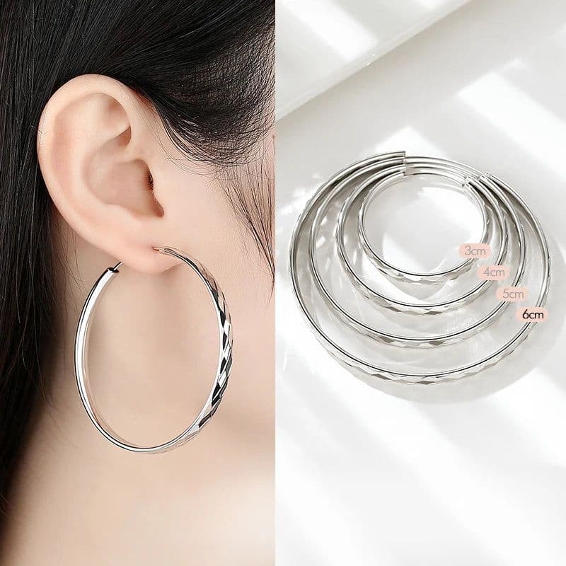 image-Somilia - Women's Big Hoop Earrings, New Collection 100% 925 Sterling Silver Jewelry Fashion Women18K Golden серьги кольца