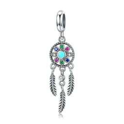 image-WOSTU 925 Sterling Silver Dreamcatcher Charm Koi Fish Dangle Heart Travel Pendant Fit Original Bracelet For Women Fine Jewelry