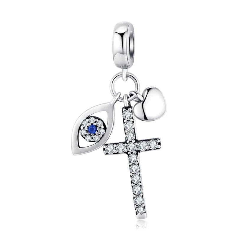 image-WOSTU 925 Sterling Silver Dreamcatcher Charm Koi Fish Dangle Heart Travel Pendant Fit Original Bracelet For Women Fine Jewelry