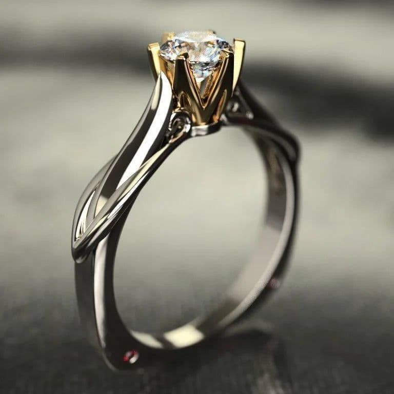 image-18K Multi Gold Ring for Women Natural 1 Carat Diamond with Diamond Jewelry Anillos De Bizuteria Anillos Mujer Gemstone Rings Box