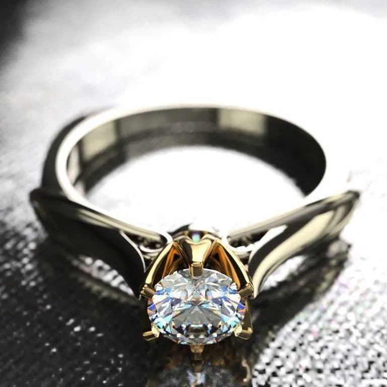 image-18K Multi Gold Ring for Women Natural 1 Carat Diamond with Diamond Jewelry Anillos De Bizuteria Anillos Mujer Gemstone Rings Box