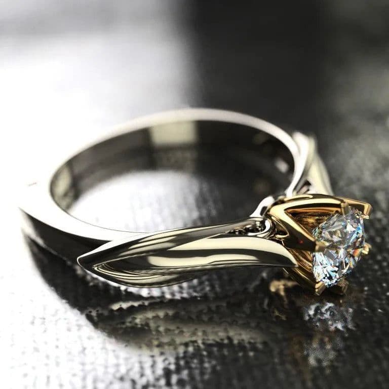 image-18K Multi Gold Ring for Women Natural 1 Carat Diamond with Diamond Jewelry Anillos De Bizuteria Anillos Mujer Gemstone Rings Box