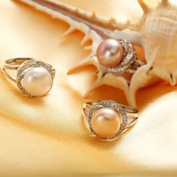 image-925 sterling silver jewelry on sale big natural pearl rings for women stone ring adjustable white/pink/purple pearl