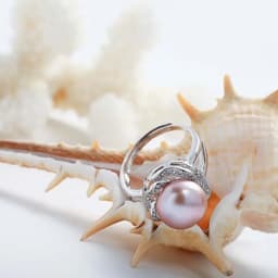 image-925 sterling silver jewelry on sale big natural pearl rings for women stone ring adjustable white/pink/purple pearl