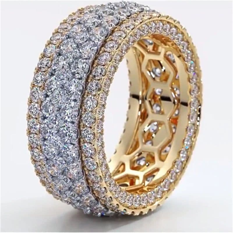 image-Handmade Luxury ring 925 Sterling silver 150pcs Round shape Diamond Cz Party wedding band rings For women men finger Jewelry