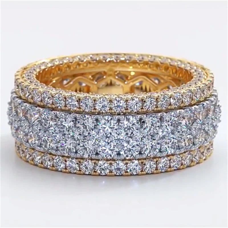 image-Handmade Luxury ring 925 Sterling silver 150pcs Round shape Diamond Cz Party wedding band rings For women men finger Jewelry