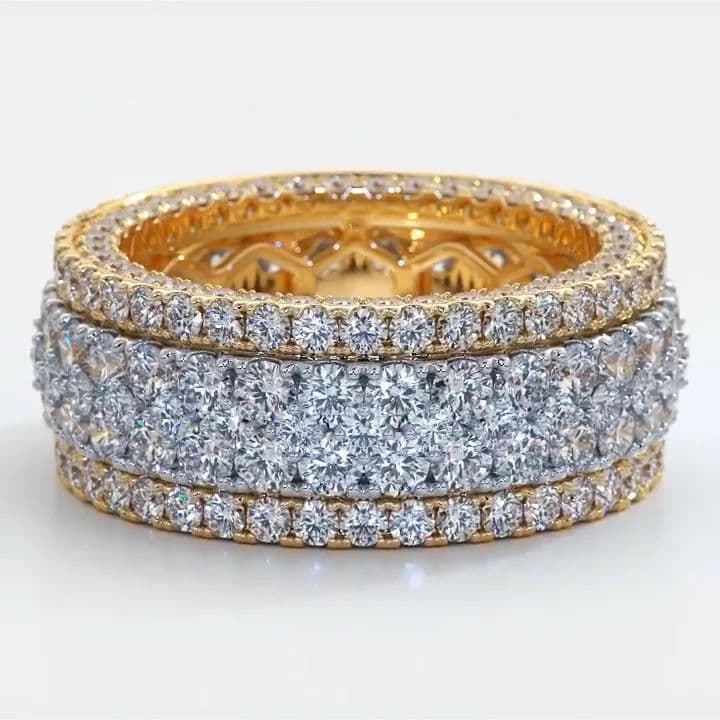 image-Handmade Luxury ring 925 Sterling silver 150pcs Round shape Diamond Cz Party wedding band rings For women men finger Jewelry