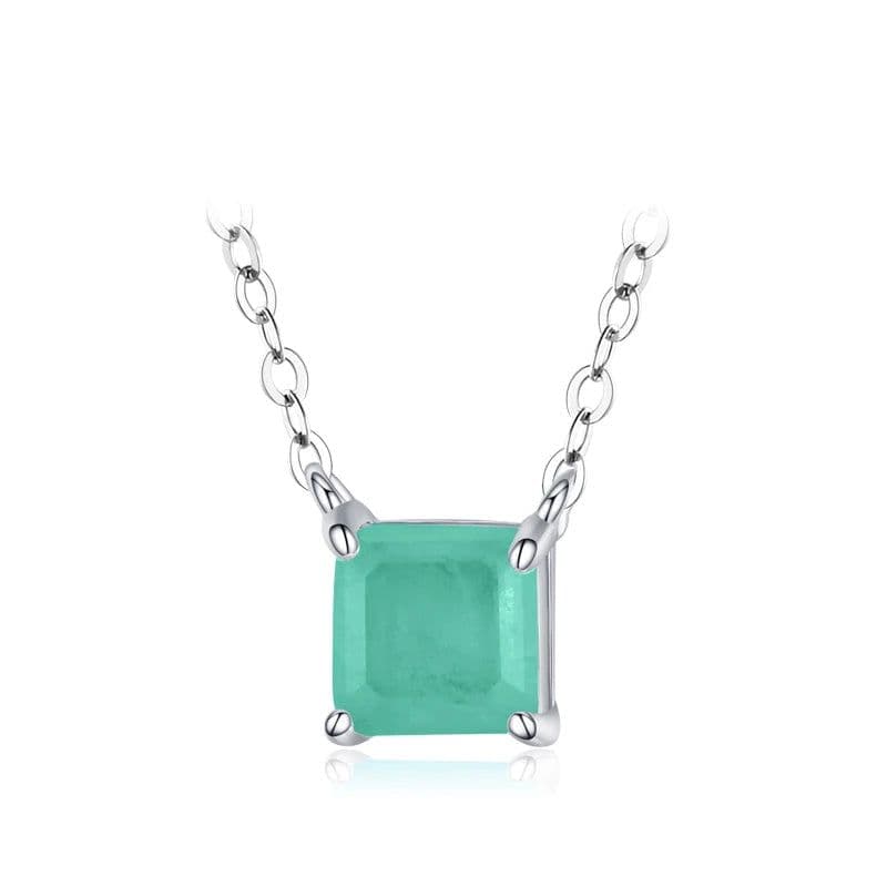 image-Modian Real 925 Sterling Silver Classic Charm Tourmaline Chain Necklace For Women Wedding Jewelry With Box Pendant Neckalces