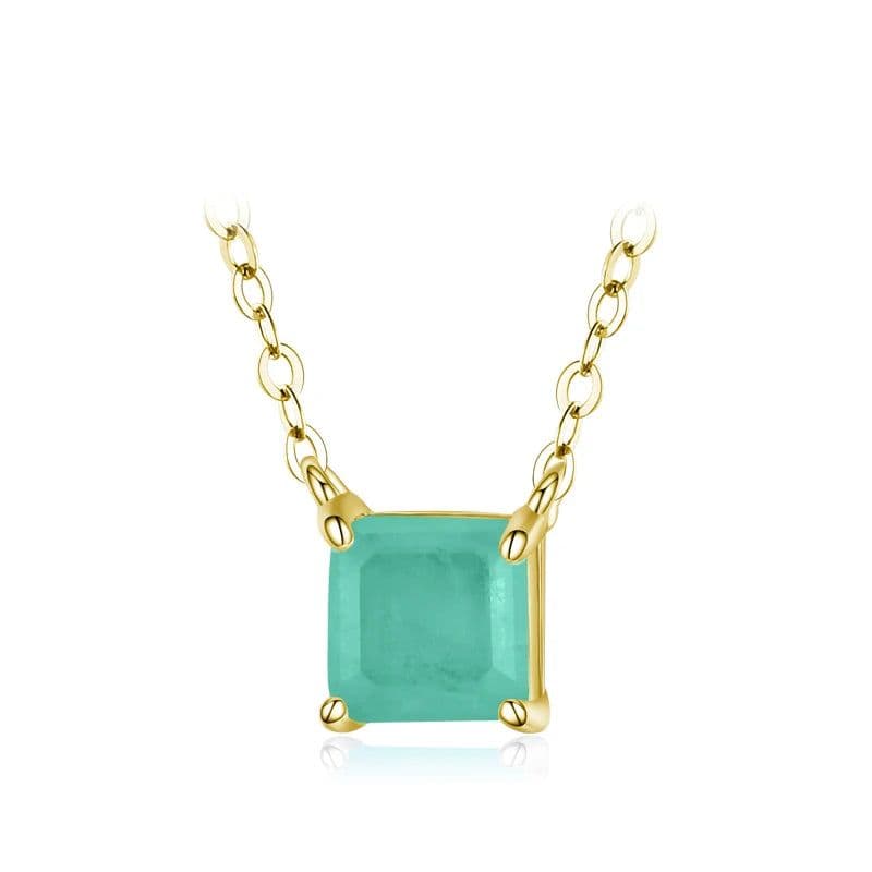 image-Modian Real 925 Sterling Silver Classic Charm Tourmaline Chain Necklace For Women Wedding Jewelry With Box Pendant Neckalces