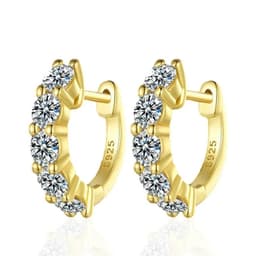 image-NeeTim 3mm D Color Moissanite Earrings 925 Sterling Sliver Plated White Gold Hoop Earring for Women Wedding Party Fine Jewelry