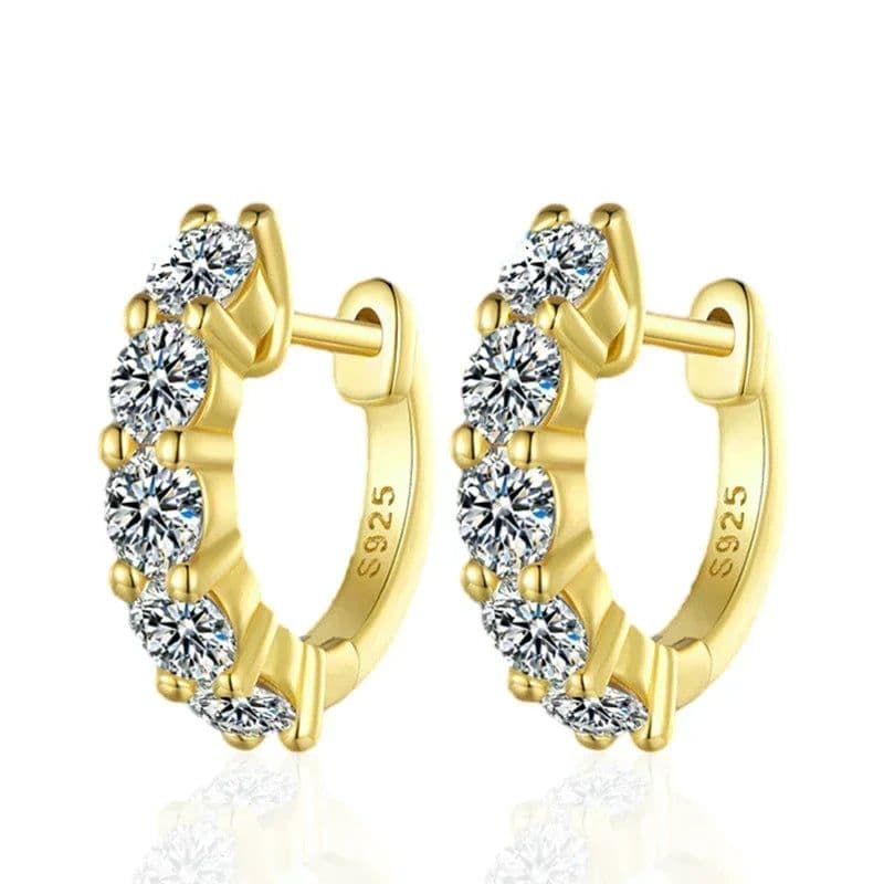 image-NeeTim 3mm D Color Moissanite Earrings 925 Sterling Sliver Plated White Gold Hoop Earring for Women Wedding Party Fine Jewelry