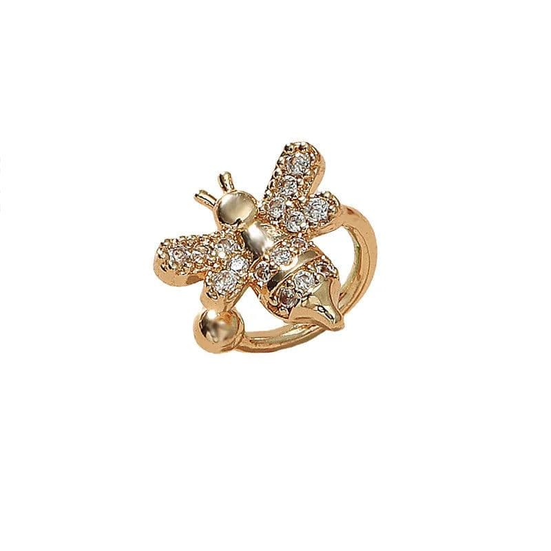image-1 Pcs 925 Sterling Silver No-piecing Zircon Crystal Cute Bee Clip Earring For Women Girl Ear Cuff Jewelry Brincos Bijoux Femme