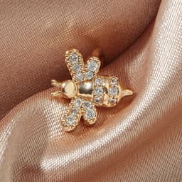 image-1 Pcs 925 Sterling Silver No-piecing Zircon Crystal Cute Bee Clip Earring For Women Girl Ear Cuff Jewelry Brincos Bijoux Femme