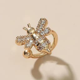 image-1 Pcs 925 Sterling Silver No-piecing Zircon Crystal Cute Bee Clip Earring For Women Girl Ear Cuff Jewelry Brincos Bijoux Femme