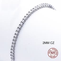 image-Pure Silver Of 16-20.5CM Tennis Bracelet Jewelry 2-4mm 5A CZ Eternal Gift For Wife Stunning Real 925 Jewellery