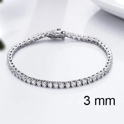 image-Pure Silver Of 16-20.5CM Tennis Bracelet Jewelry 2-4mm 5A CZ Eternal Gift For Wife Stunning Real 925 Jewellery
