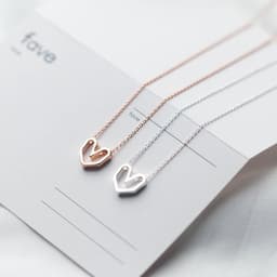 image-Modian Rose Gold Color Geometric Heart Choker Necklace Charm Sexy 100% 925 Sterling Silver Pendant For Women Party Jewelry Gift