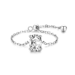 image-Modian 5 Style Clear CZ Link Chain Ring Trendy 925 Sterling Silver Adjustable Charm Gold Color Rings For Women Wedding Jewelry