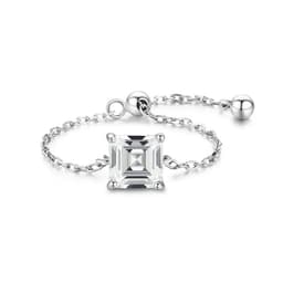 image-Modian 5 Style Clear CZ Link Chain Ring Trendy 925 Sterling Silver Adjustable Charm Gold Color Rings For Women Wedding Jewelry