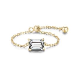image-Modian 5 Style Clear CZ Link Chain Ring Trendy 925 Sterling Silver Adjustable Charm Gold Color Rings For Women Wedding Jewelry