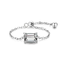 image-Modian 5 Style Clear CZ Link Chain Ring Trendy 925 Sterling Silver Adjustable Charm Gold Color Rings For Women Wedding Jewelry