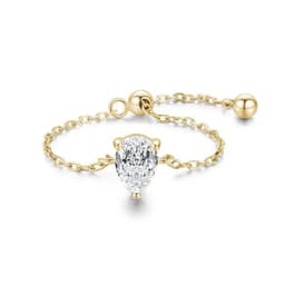 image-Modian 5 Style Clear CZ Link Chain Ring Trendy 925 Sterling Silver Adjustable Charm Gold Color Rings For Women Wedding Jewelry