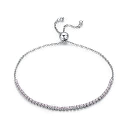 image-BAMOER 14K Gold Plated CZ Classic Tennis Bracelet for Women, 925 Sterling Silver Adjustable Slider Bracelet Wedding Jewelry Gift