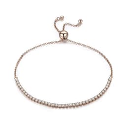 image-BAMOER 14K Gold Plated CZ Classic Tennis Bracelet for Women, 925 Sterling Silver Adjustable Slider Bracelet Wedding Jewelry Gift