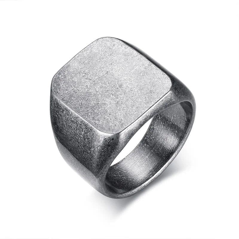 image-Vnox Smooth Men's Black Rock Punk Rings Cool Fashion Individuality Signet Ring for Men Party Jewelry