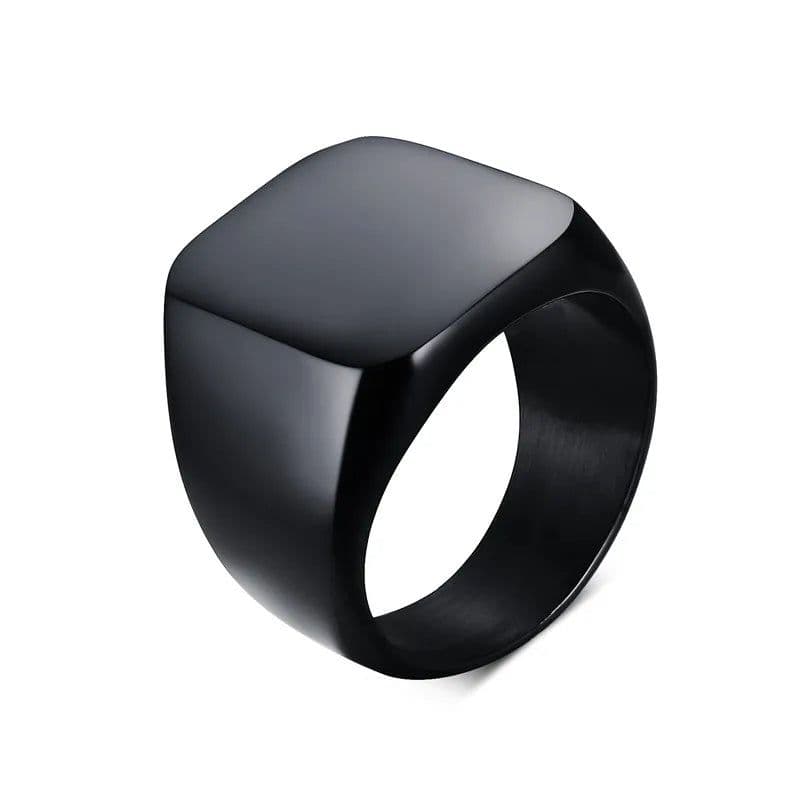 image-Vnox Smooth Men's Black Rock Punk Rings Cool Fashion Individuality Signet Ring for Men Party Jewelry