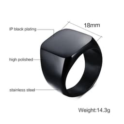 image-Vnox Smooth Men's Black Rock Punk Rings Cool Fashion Individuality Signet Ring for Men Party Jewelry