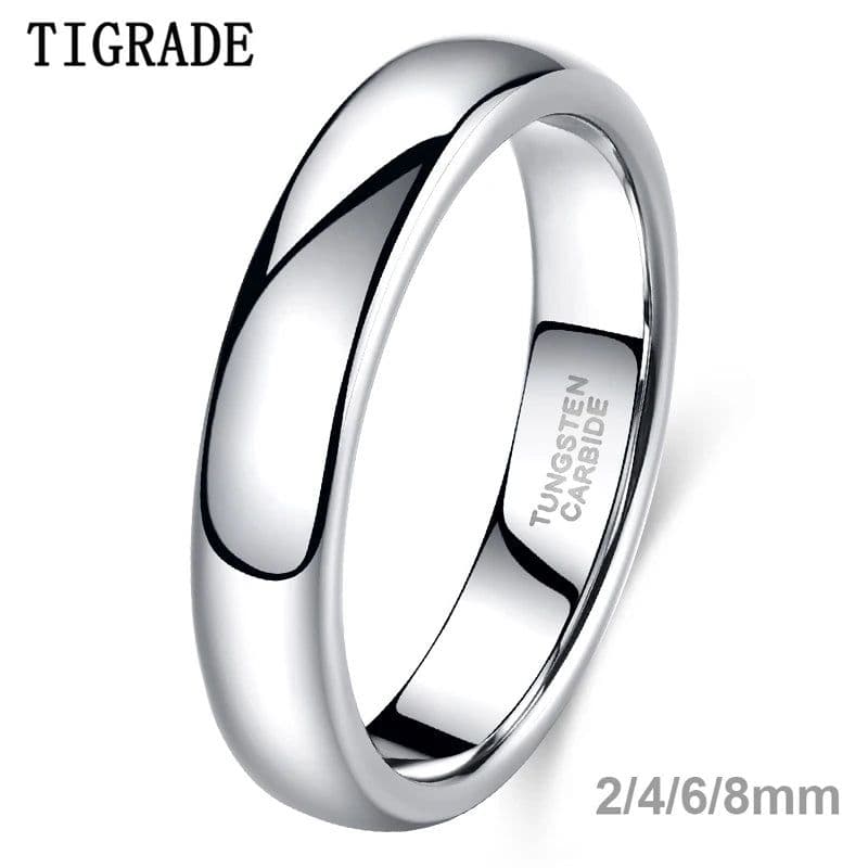 image-Tigrade Classic Jewelry 2/4/6/8mm Cute Men Women Simple Rings Polish100% Pure Tungsten Carbide Ring Wedding Band Engagement Ring