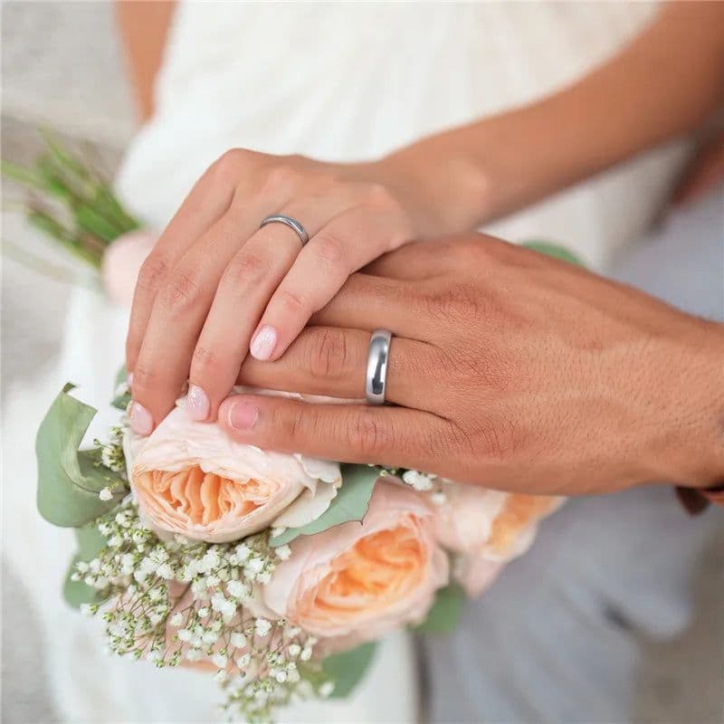 image-Tigrade Classic Jewelry 2/4/6/8mm Cute Men Women Simple Rings Polish100% Pure Tungsten Carbide Ring Wedding Band Engagement Ring