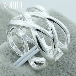 image-DOTEFFIL 925 Sterling Silver Cross Intertwined Ring For Women Wedding Engagement Party Fashion Charm Jewelry